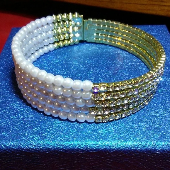 Faux Pearl Cuff Bracelet - Picture 6 of 6